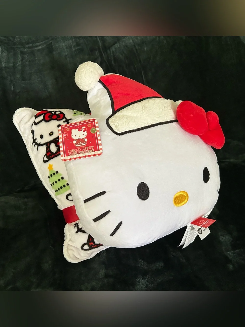 2pk Hello Kitty Holiday 18inch square pillow and shaped head pillow